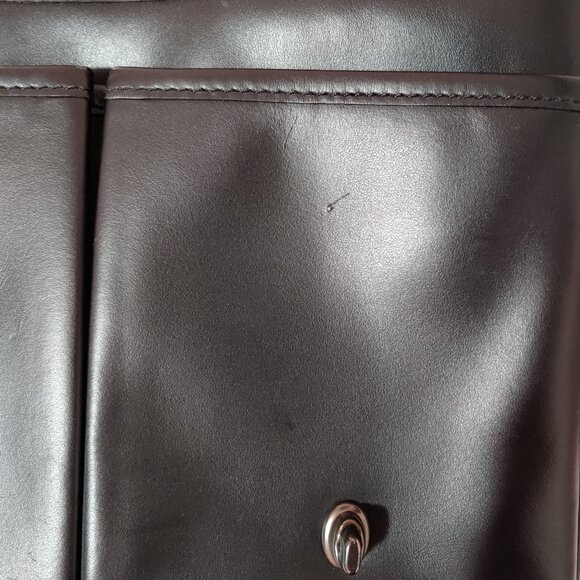 New with Defects COACH Heritage Map Smooth Leather Crossbody Messenger Bag Black - Picture 16 of 16